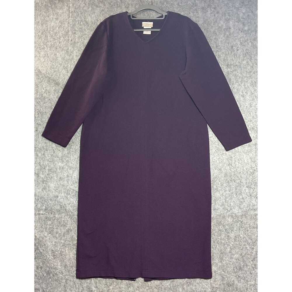 Vintage Coldwater Creek Dress Womens Large Purple Knit Maxi Capsule Classic USA